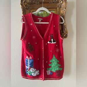 White Stag Red Christmas Vest